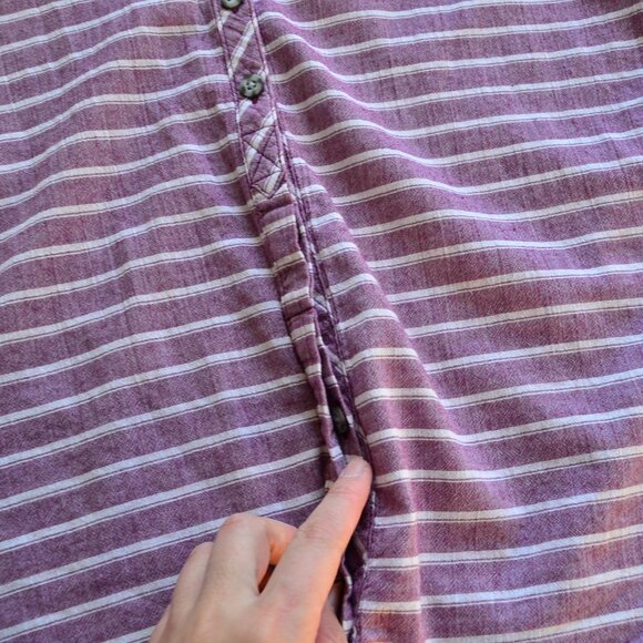 Mountain Hardwear Shirt Purple Stripes Button Up V Neck Casual Outdoor Size M - Picture 5 of 11